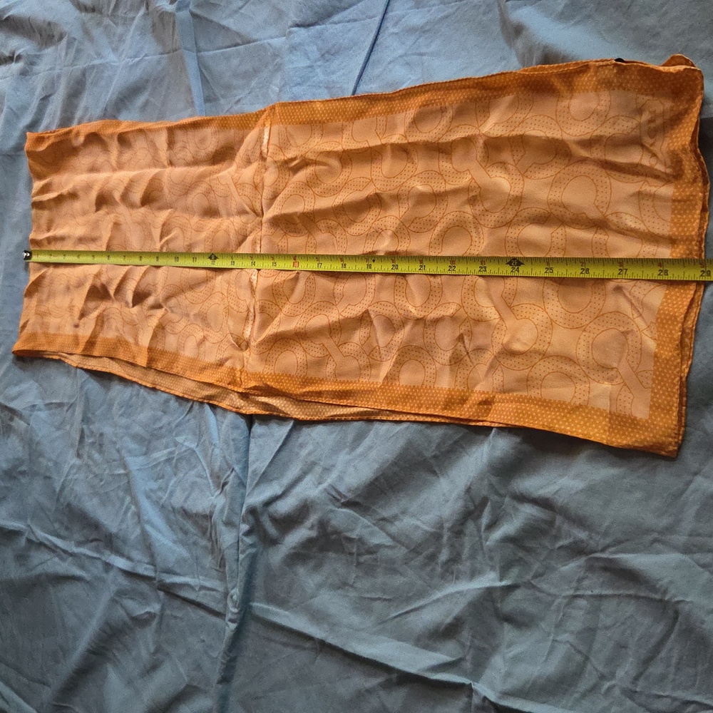 Euc: Coach Orange Patterned Scarf - image 2
